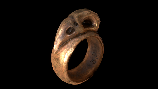 realistic raven skull ring 3D Модель .c4d .max .obj .3ds .fbx .stl .blend 