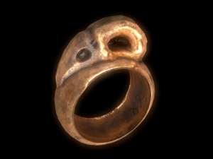 realistic raven skull ring 3D Модель