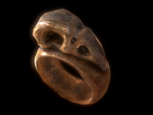 realistic raven skull ring 3D Модель