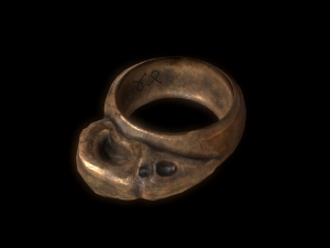 realistic raven skull ring 3D Модель