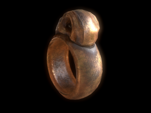 realistic raven skull ring 3D Модель