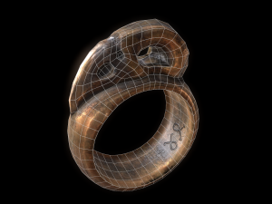 realistic raven skull ring 3D Модель