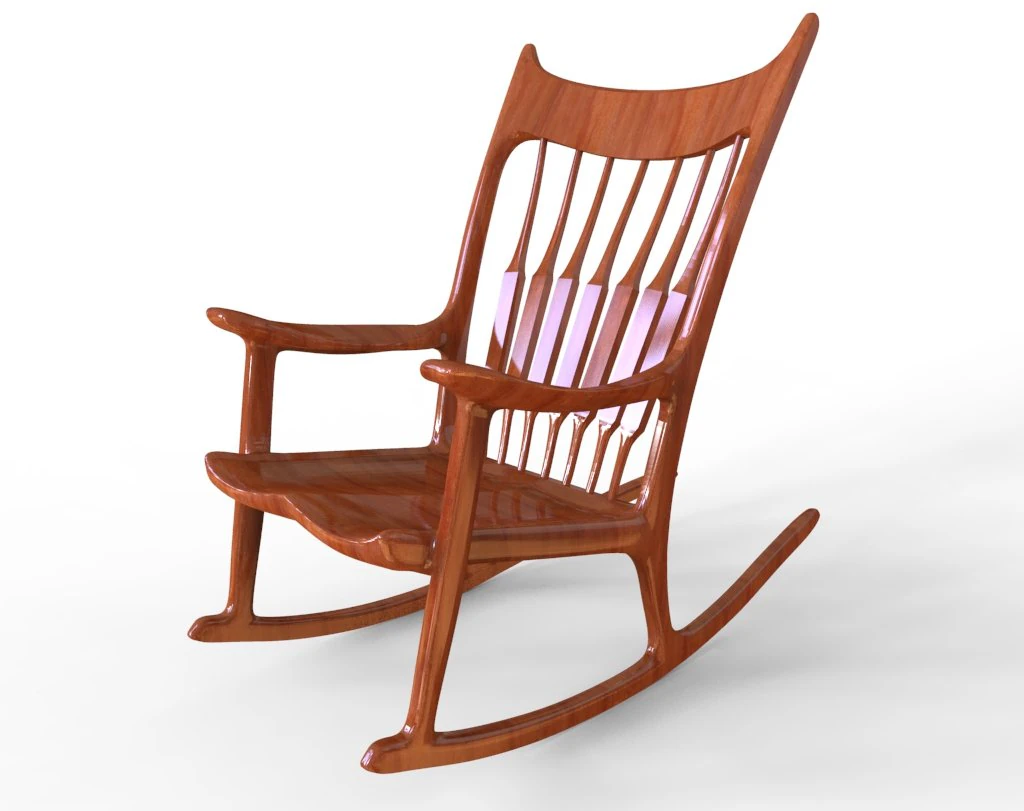 rocking chair 3D Print Model .c4d .max .obj .3ds .fbx .stl .blend 