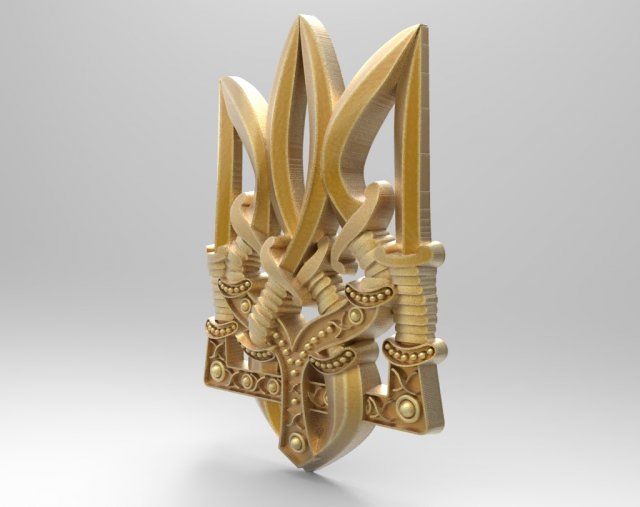emblem of ukraine Model Cetak 3D .c4d .max .obj .3ds .fbx .stl .blend 