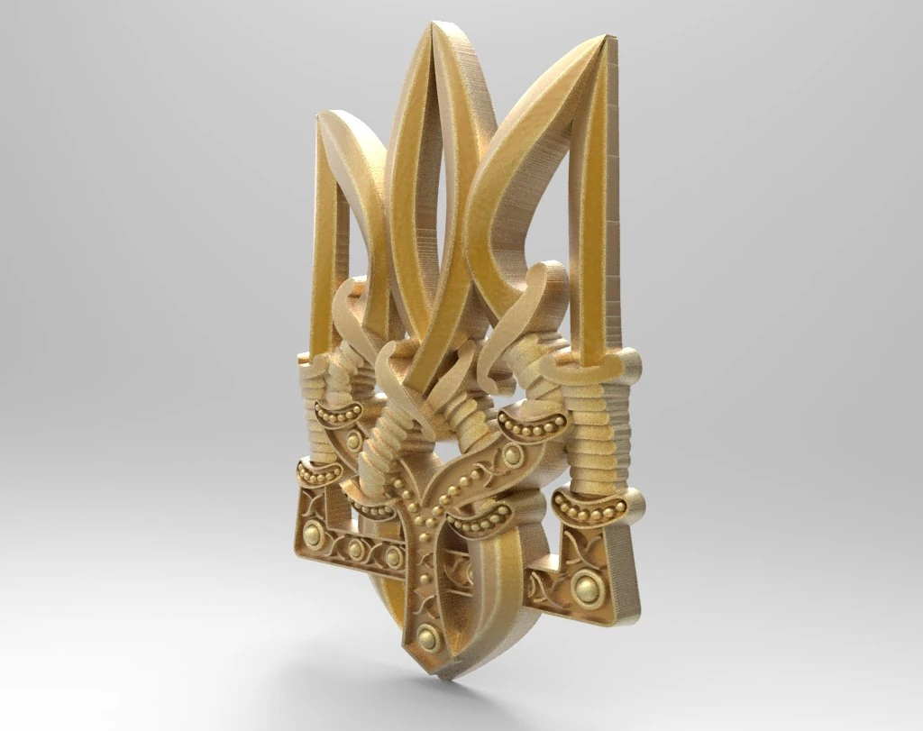 emblem of ukraine 3D Print Model .c4d .max .obj .3ds .fbx .stl .blend