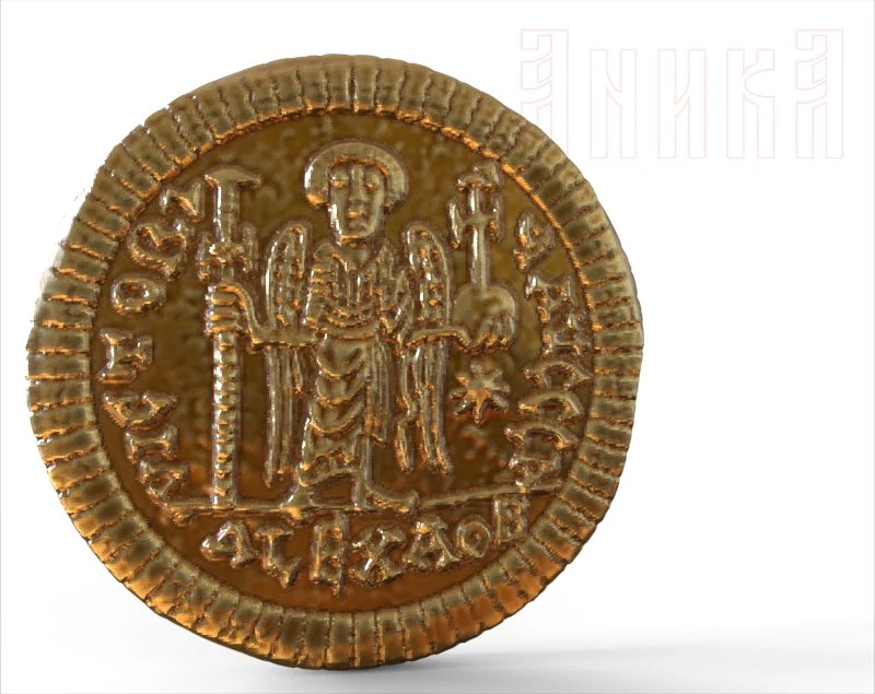 justinians byzantine coin 3D Print Model .c4d .max .obj .3ds .fbx .stl .blend