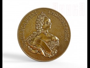 coin of the times of the russian empress elizabeth the first 3D Print Model