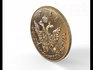coin of the times of the russian empress elizabeth the first 3D Print Model
