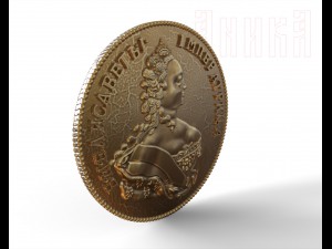 coin of the times of the russian empress elizabeth the first 3D Print Model