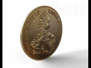 coin of the times of the russian empress elizabeth the first 3D Print Model