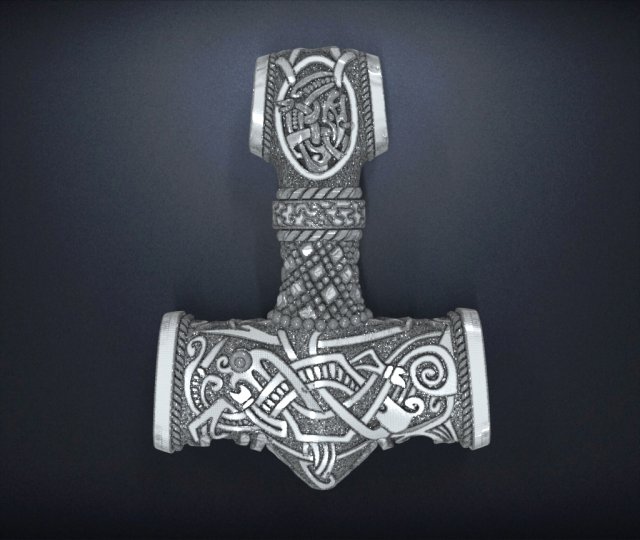 Pendant hammer of thor 3D प्रिंट मॉडल .c4d .max .obj .3ds .fbx .stl .blend 