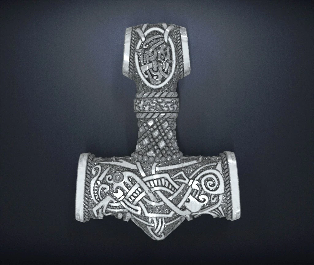 Pendant hammer of thor 3D Print Model .c4d .max .obj .3ds .fbx .stl .blend 