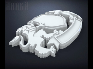 base for coat of arms with shield bear and lion 3Dプリントモデル