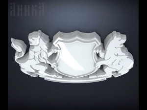 base for coat of arms with shield bear and lion 3Dプリントモデル