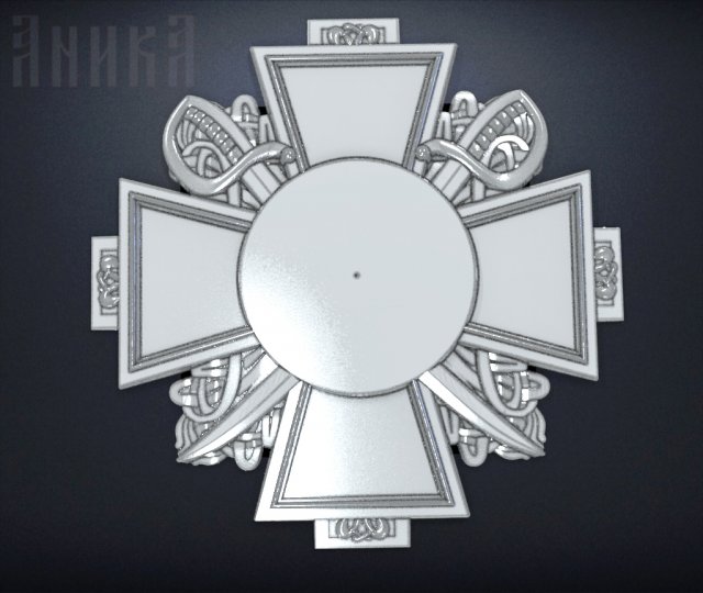 base for a sign with a cross and sabers Modello di stampa 3D .c4d .max .obj .3ds .fbx .stl .blend 