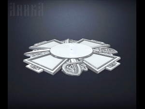 base for a sign with a cross and sabers Modello di stampa 3D