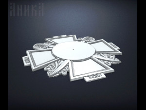 base for a sign with a cross and sabers Modello di stampa 3D