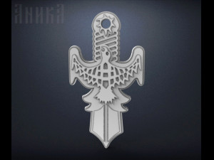 pendant amulet falcon taking off 3D Print Model