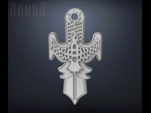 pendant amulet falcon taking off 3D Print Model