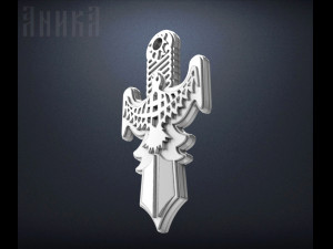 pendant amulet falcon taking off 3D Print Model