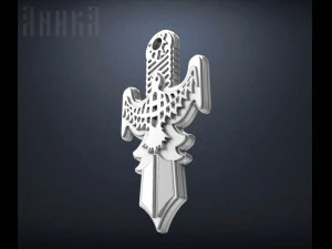 pendant amulet falcon taking off 3D Print Model