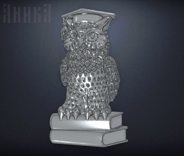 sign wise owl Modello di stampa 3D .c4d .max .obj .3ds .fbx .stl .blend 