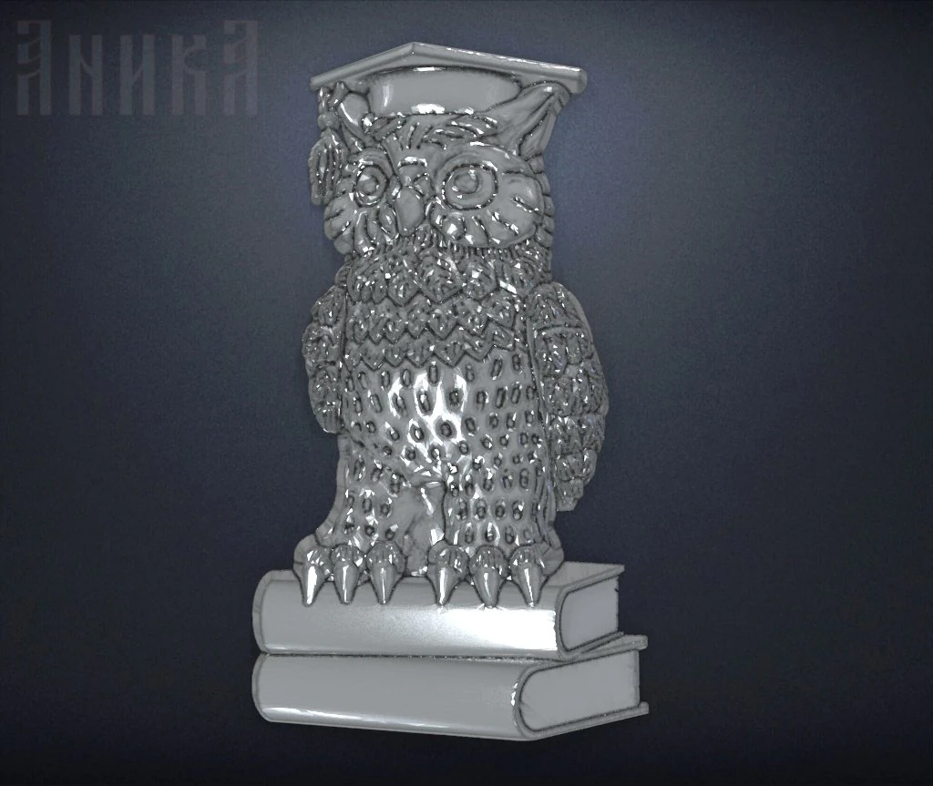 sign wise owl 3D Print Model .c4d .max .obj .3ds .fbx .stl .blend