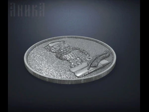 sign of wise owl in a circle 3D Print Model