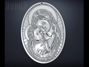 pendant virgin mary with baby christ 3D Print Model
