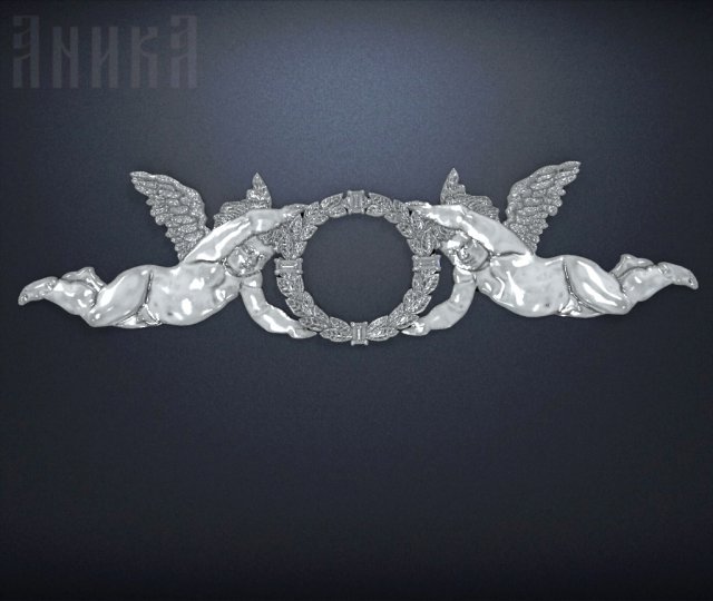 overlays for furniture cherubs with a wreath Modelo de Impressão 3D .c4d .max .obj .3ds .fbx .stl .blend 