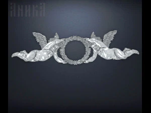 nakładki na meble cherubiny z wiankiem Model do druku 3D