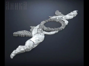 overlays for furniture cherubs with a wreath 3D Print Model