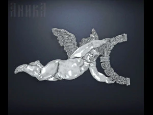 overlays for furniture cherubs with a wreath 3D Print Model