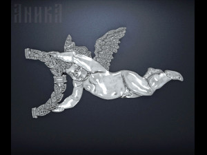 overlays for furniture cherubs with a wreath Modelo de Impressão 3D