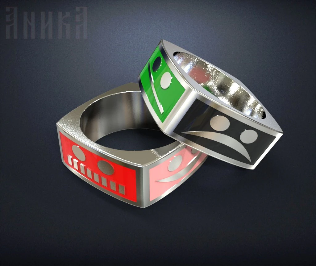 ring with emoticons smilies 3D Print Model .c4d .max .obj .3ds .fbx .stl .blend 