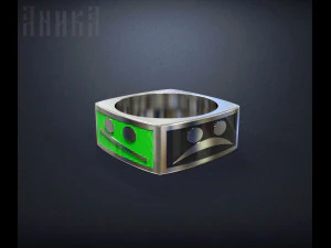 ring with emoticons smilies 3D Print Model