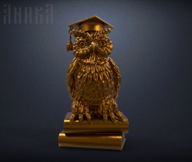 statuette wise owl Modello di stampa 3D .c4d .max .obj .3ds .fbx .stl .blend 