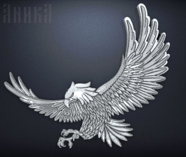 badge eagle 3D प्रिंट मॉडल .c4d .max .obj .3ds .fbx .stl .blend 
