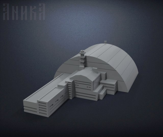 sarcophagus of the fourth power unit of the chernobyl nuclear power plant Model Cetak 3D .c4d .max .obj .3ds .fbx .stl .blend 