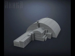 sarcophagus of the fourth power unit of the chernobyl nuclear power plant 3D Print Model
