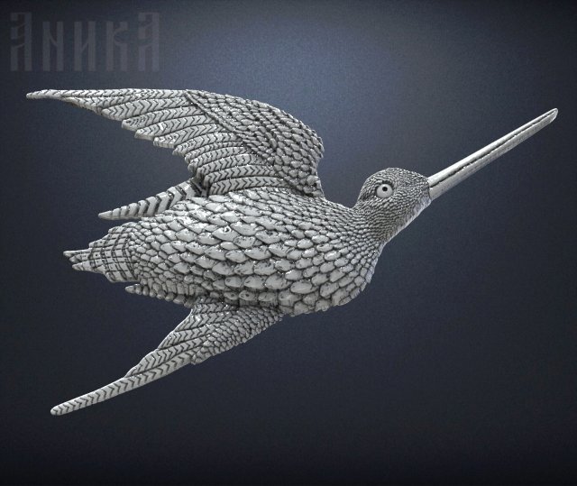 badge bird snipe jack-snipe 3D 打印模型 .c4d .max .obj .3ds .fbx .stl .blend