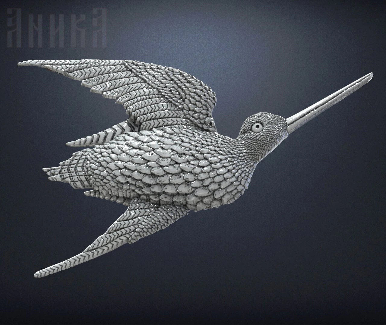 badge bird snipe jack-snipe 3D Print Model .c4d .max .obj .3ds .fbx .stl .blend 