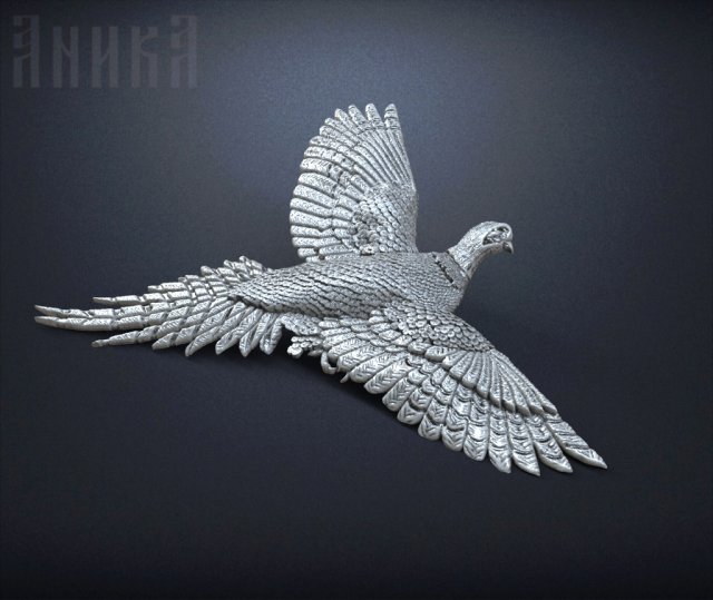 badge pheasant bird 3D Print Model .c4d .max .obj .3ds .fbx .stl .blend 
