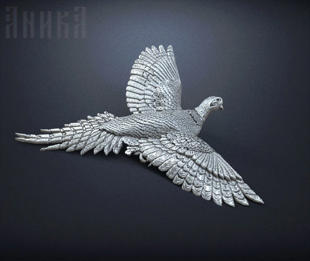 badge pheasant bird 3D Print Model .c4d .max .obj .3ds .fbx .stl .blend