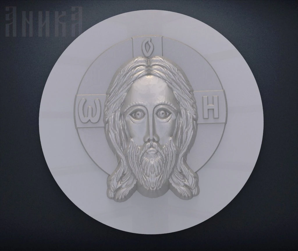 badge face of christ 3D Print Model .c4d .max .obj .3ds .fbx .stl .blend 