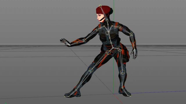 animated warrior girl 3D Model .c4d .max .obj .3ds .fbx .stl .blend 
