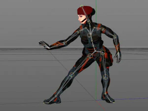 geanimeerd krijgersmeisje 3D Model