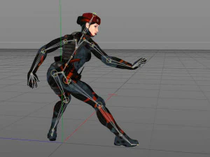 animated warrior girl 3D Model