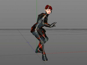 animated warrior girl 3D Model