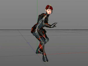 animated warrior girl 3D Model